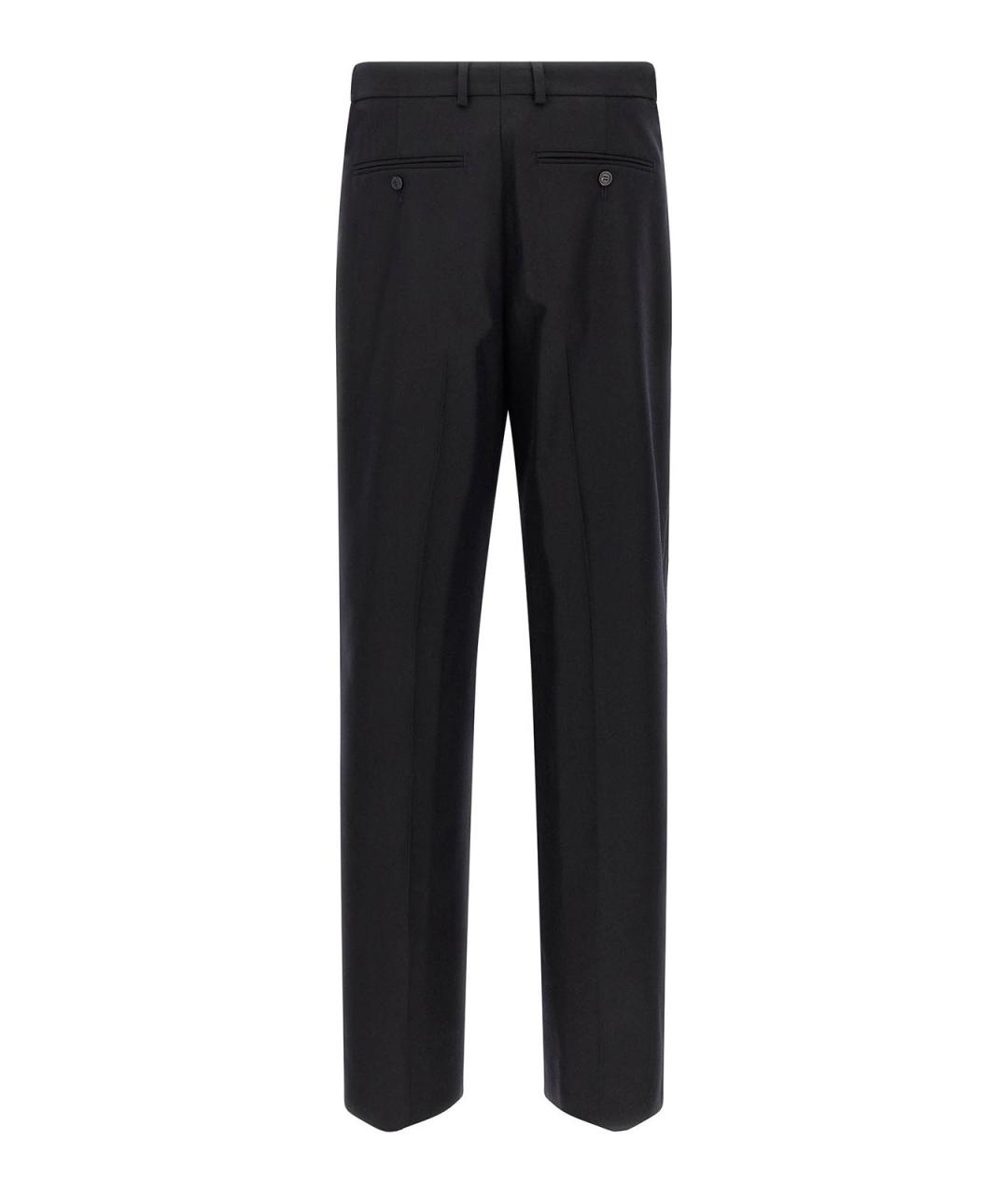 DRIES VAN NOTEN Темно-синие шерстяные повседневные брюки, фото 2