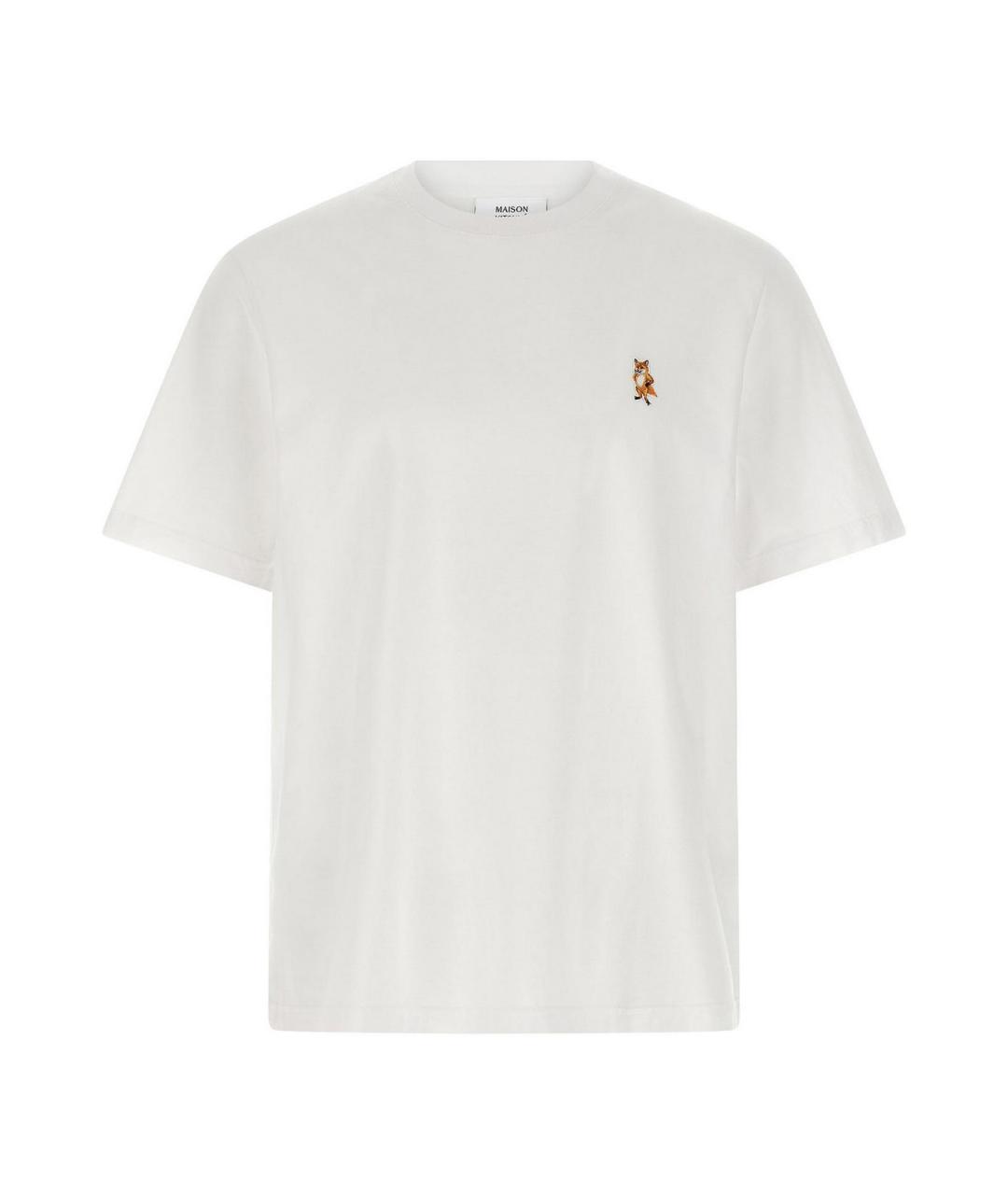 MAISON KITSUNE Белая хлопковая футболка, фото 1