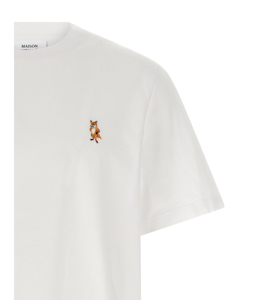MAISON KITSUNE Белая хлопковая футболка, фото 3