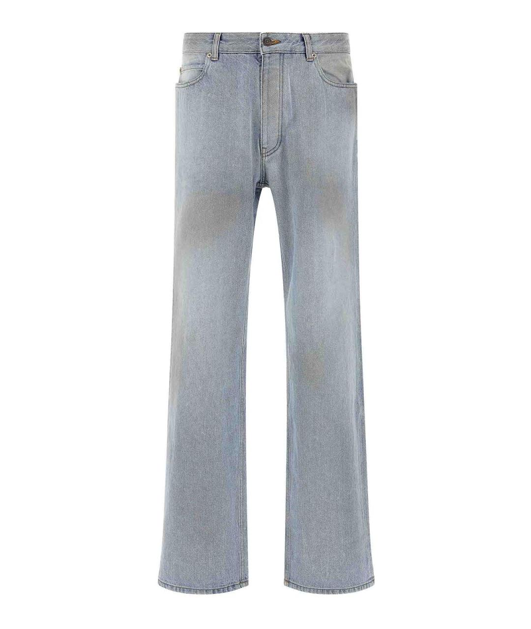 BALENCIAGA Голубые хлопковые джинсы, фото 1