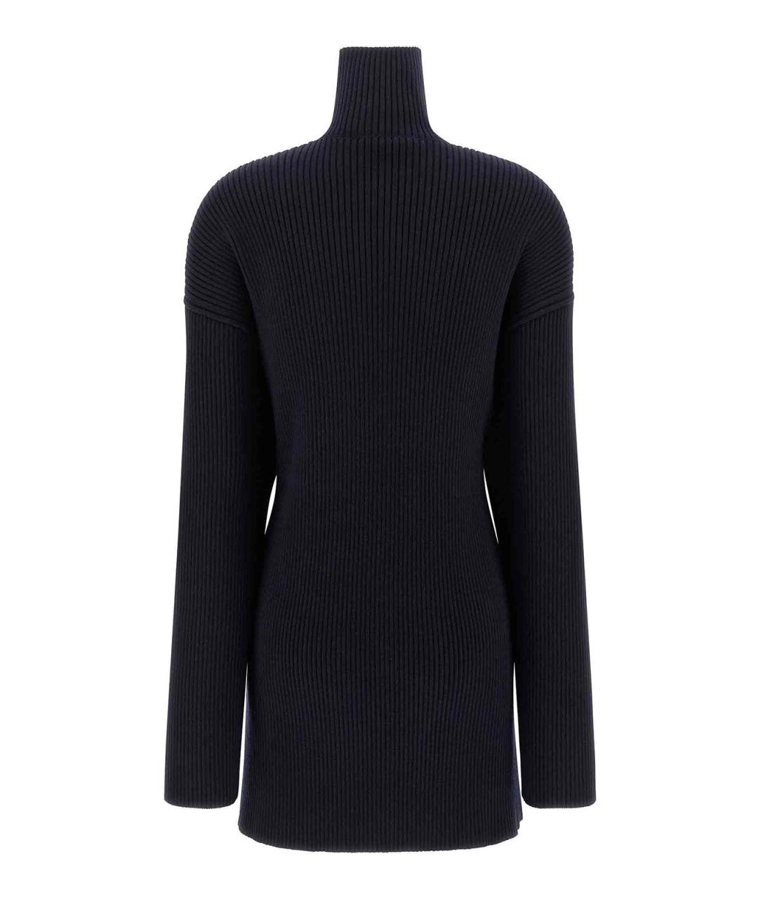 BALENCIAGA Темно-синее шерстяное повседневное платье, фото 2