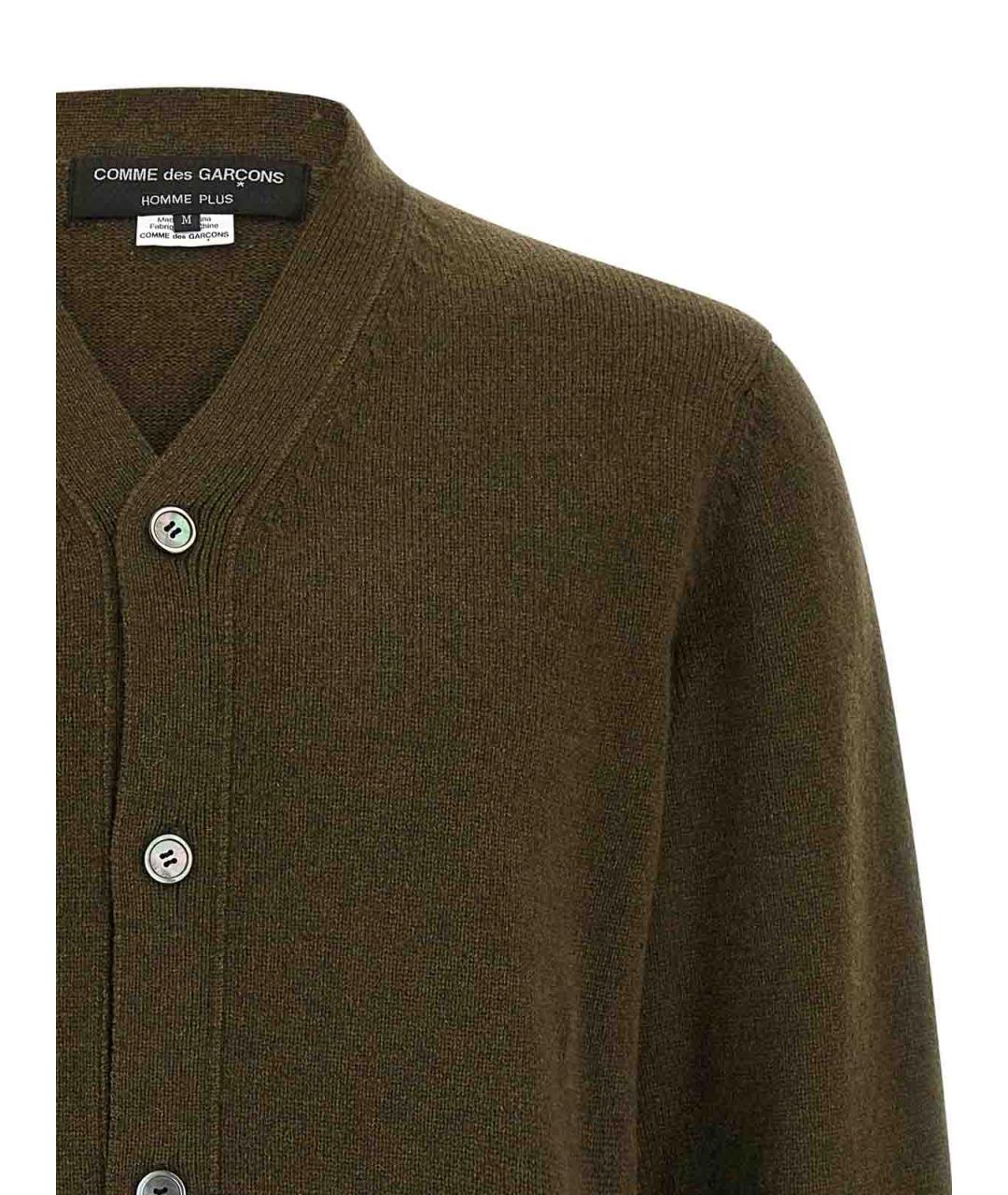 COMME DES GARÇONS HOMME PLUS Зеленый шерстяной кардиган, фото 3