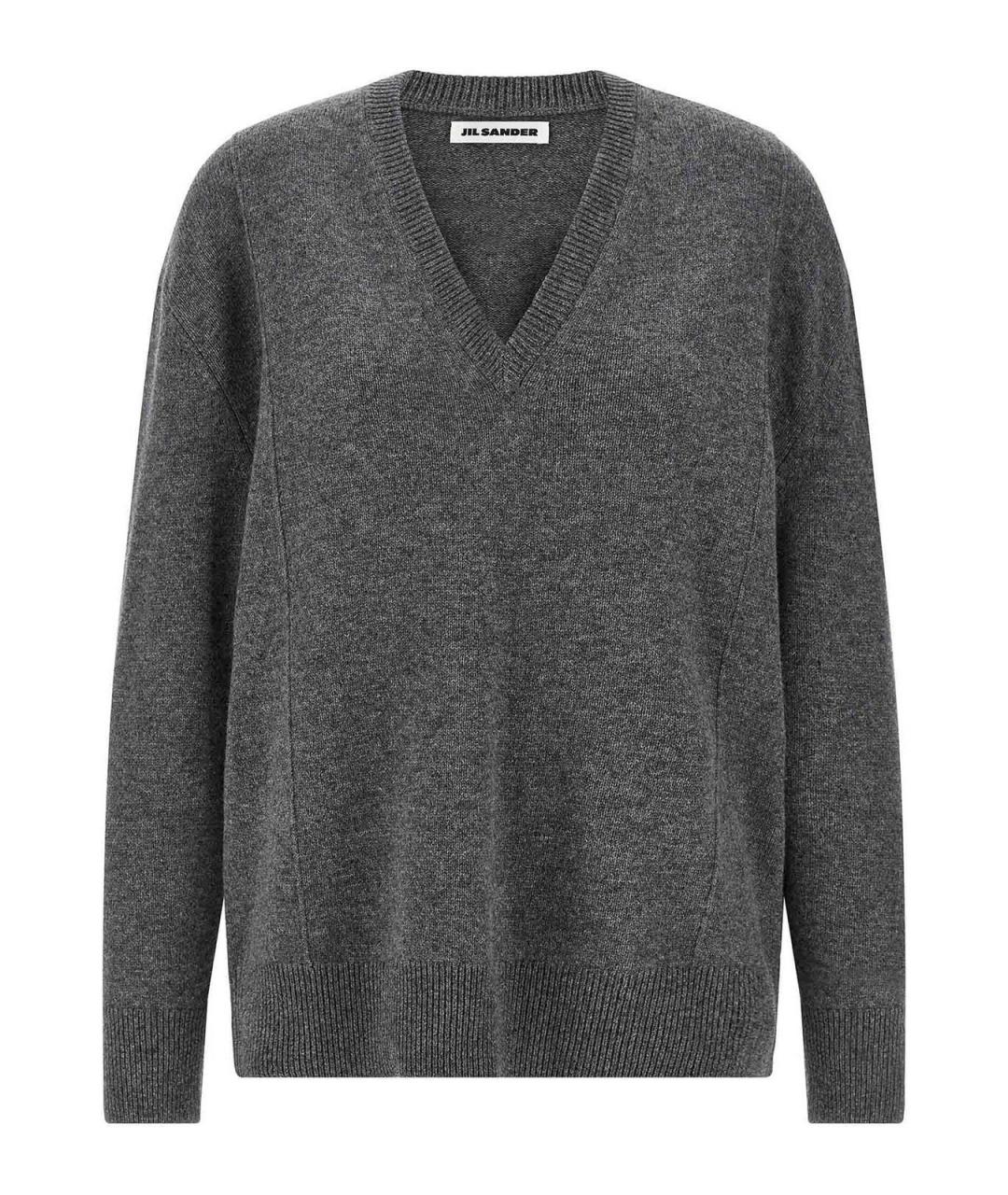 JIL SANDER Серый кашемировый джемпер / свитер, фото 1