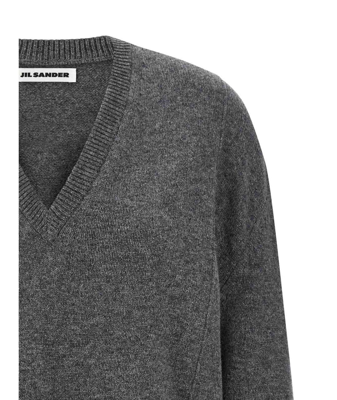 JIL SANDER Серый кашемировый джемпер / свитер, фото 3