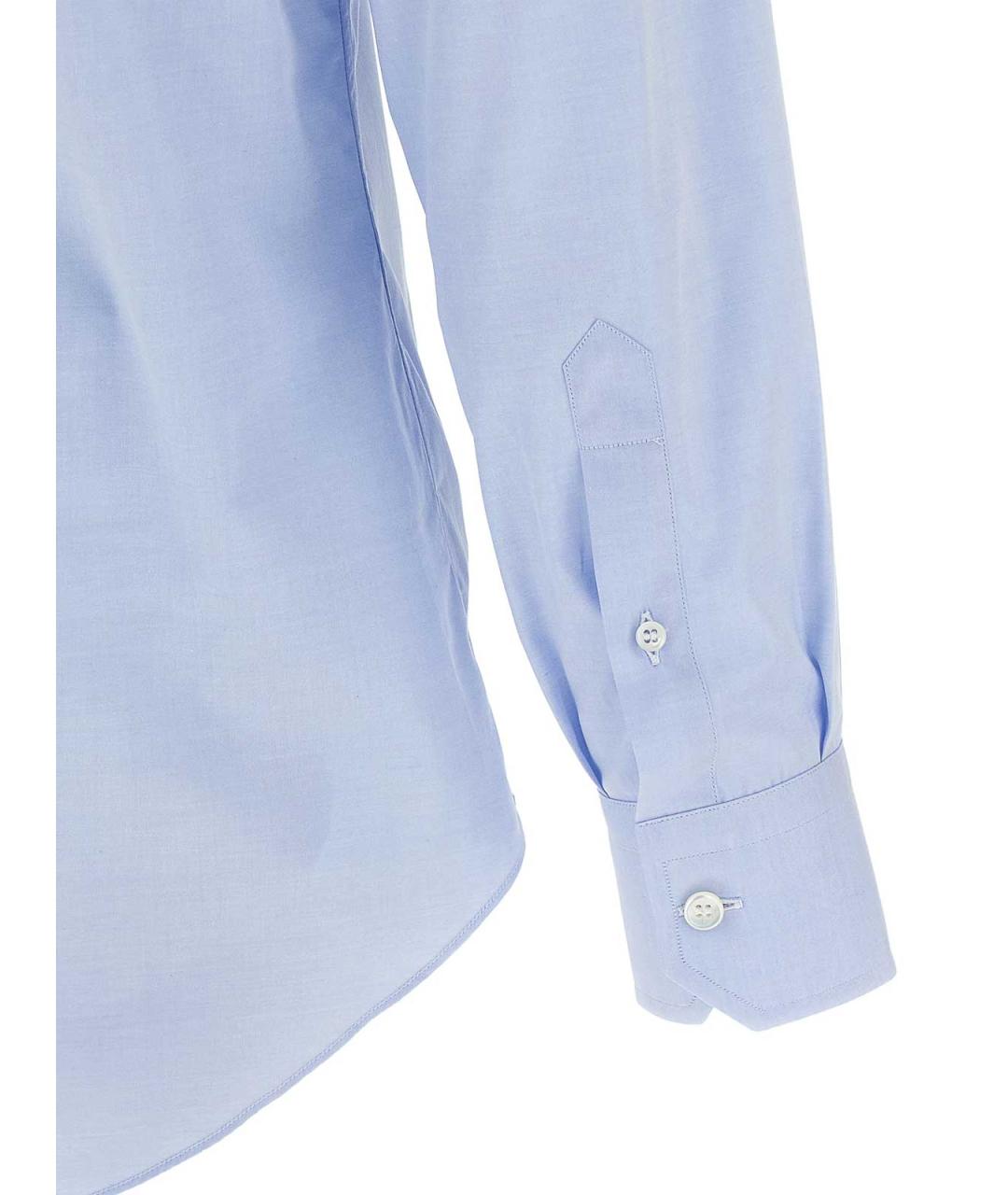 BRIONI Голубая хлопковая классическая рубашка, фото 4