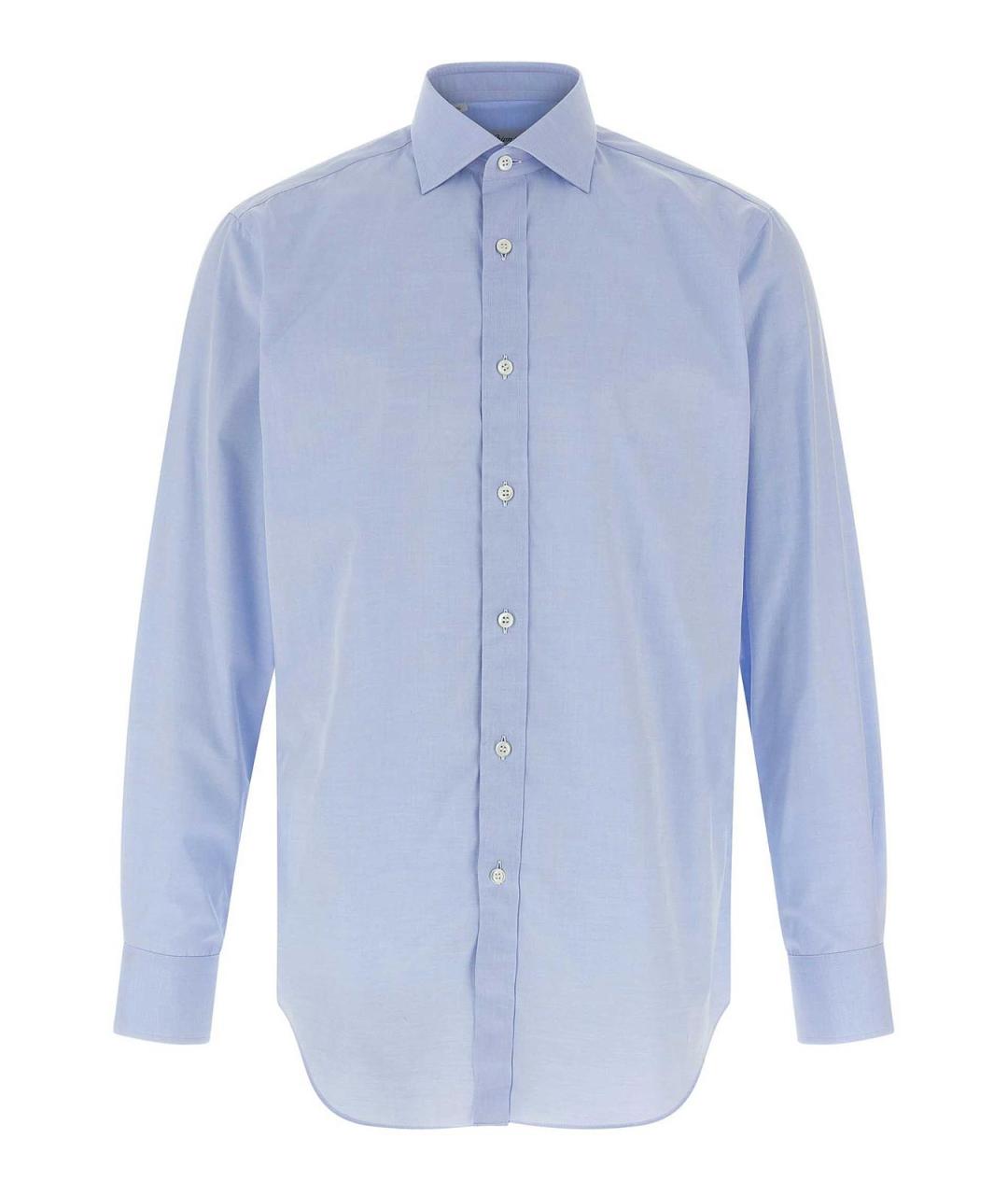 BRIONI Голубая хлопковая классическая рубашка, фото 1