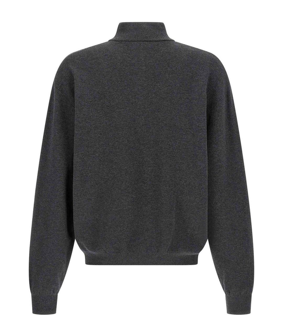 BALENCIAGA Антрацитовый хлопковый джемпер / свитер, фото 2