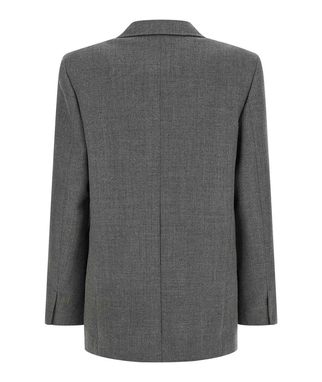 JIL SANDER Серый шерстяной жакет/пиджак, фото 2