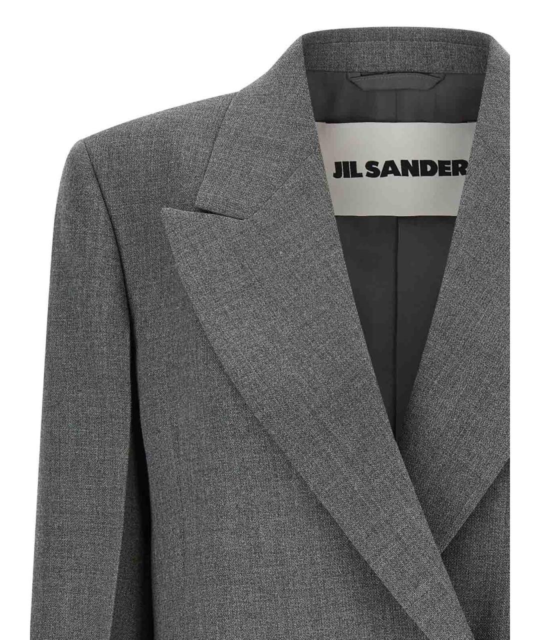 JIL SANDER Серый шерстяной жакет/пиджак, фото 3