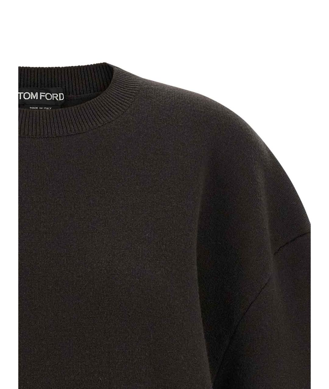 TOM FORD Коричневое шерстяное повседневное платье, фото 3