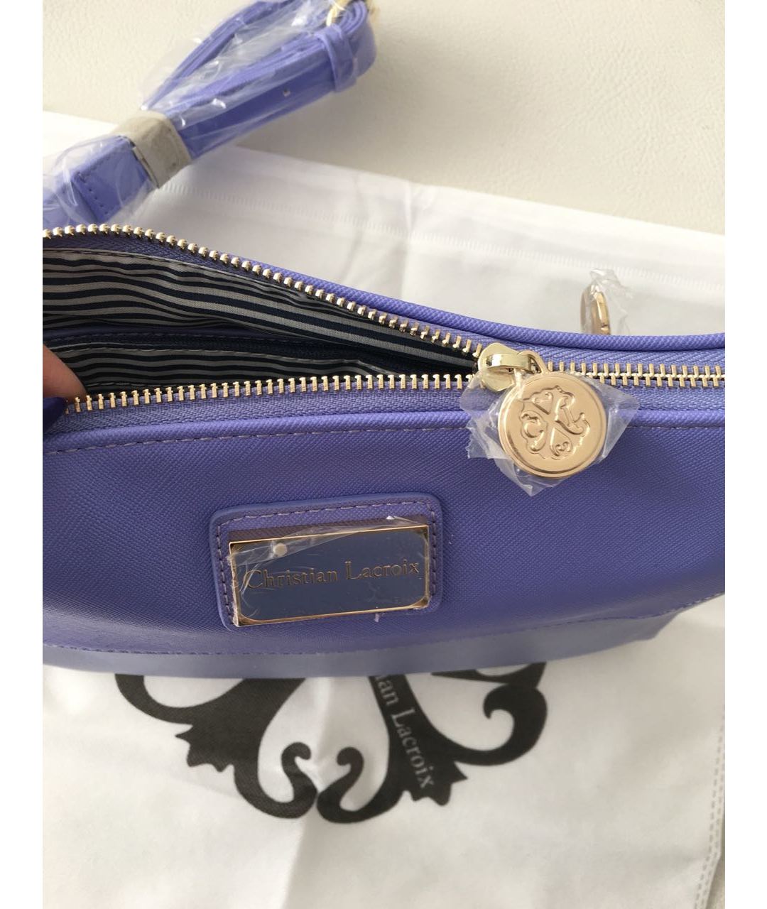 CHRISTIAN LACROIX Фиолетовая сумка тоут из искусственной кожи, фото 3