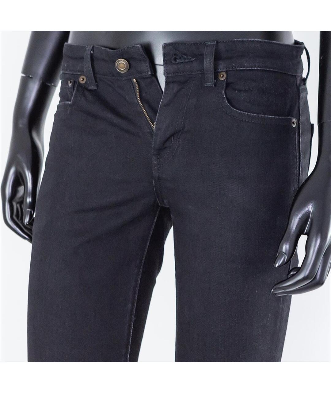 SAINT LAURENT Черные хлопковые джинсы клеш, фото 2