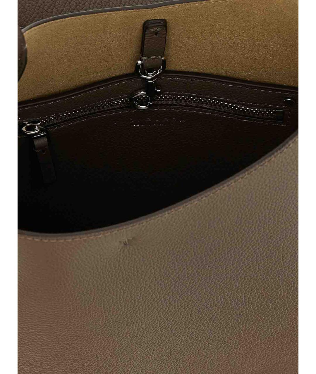 TORY BURCH Серая кожаная сумка через плечо, фото 4