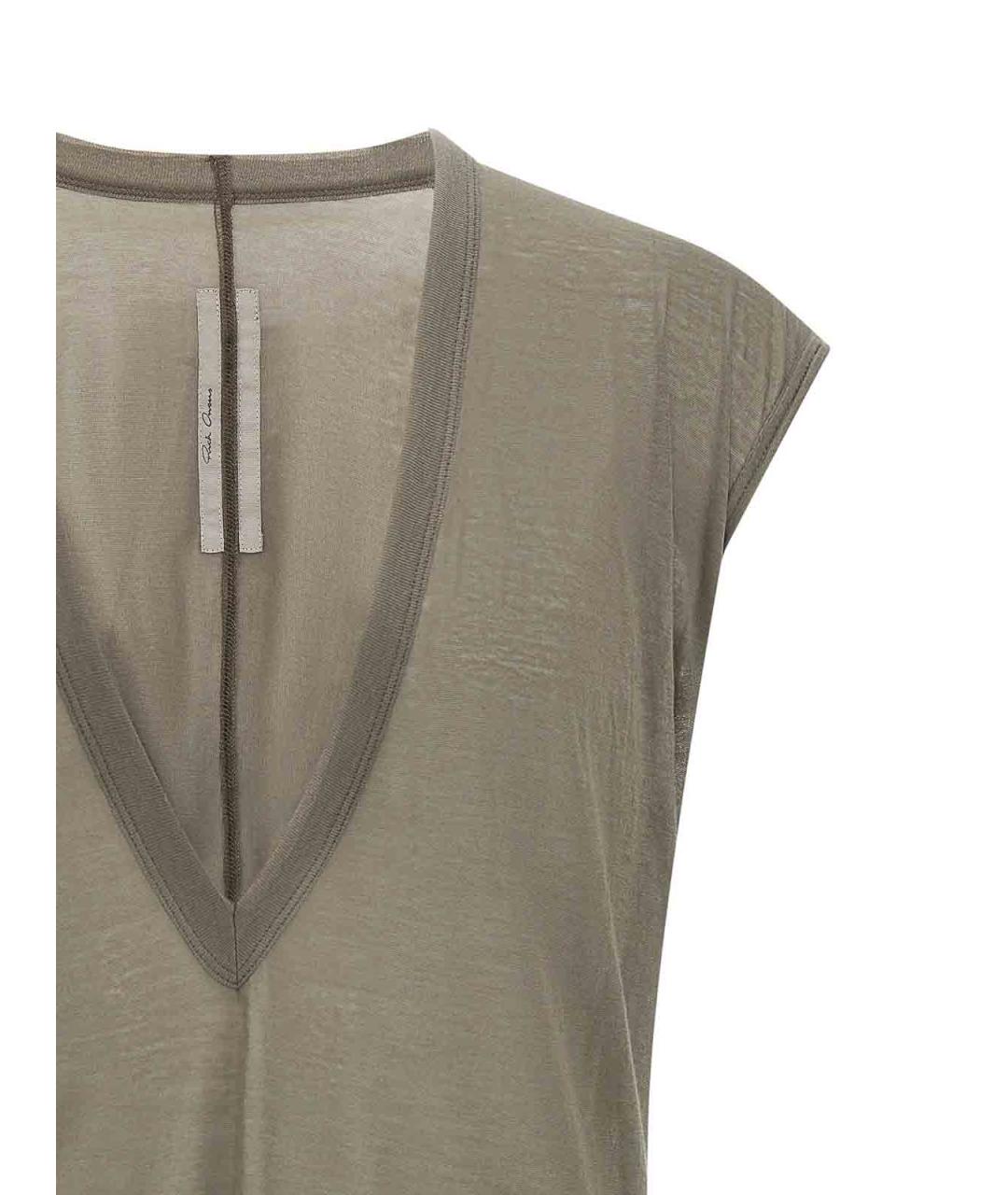 RICK OWENS Серая хлопковая майка, фото 3