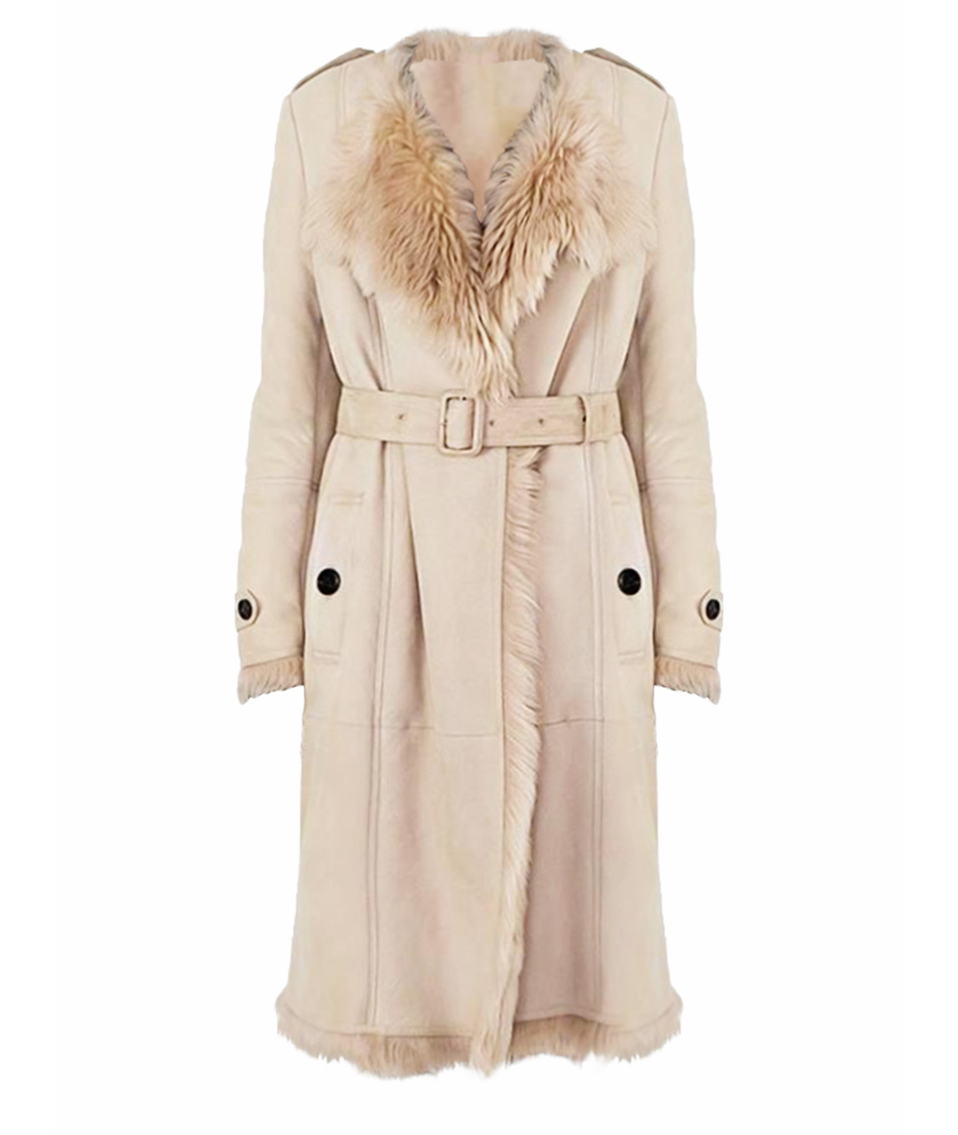 BURBERRY Бежевая замшевая дубленка, фото 1