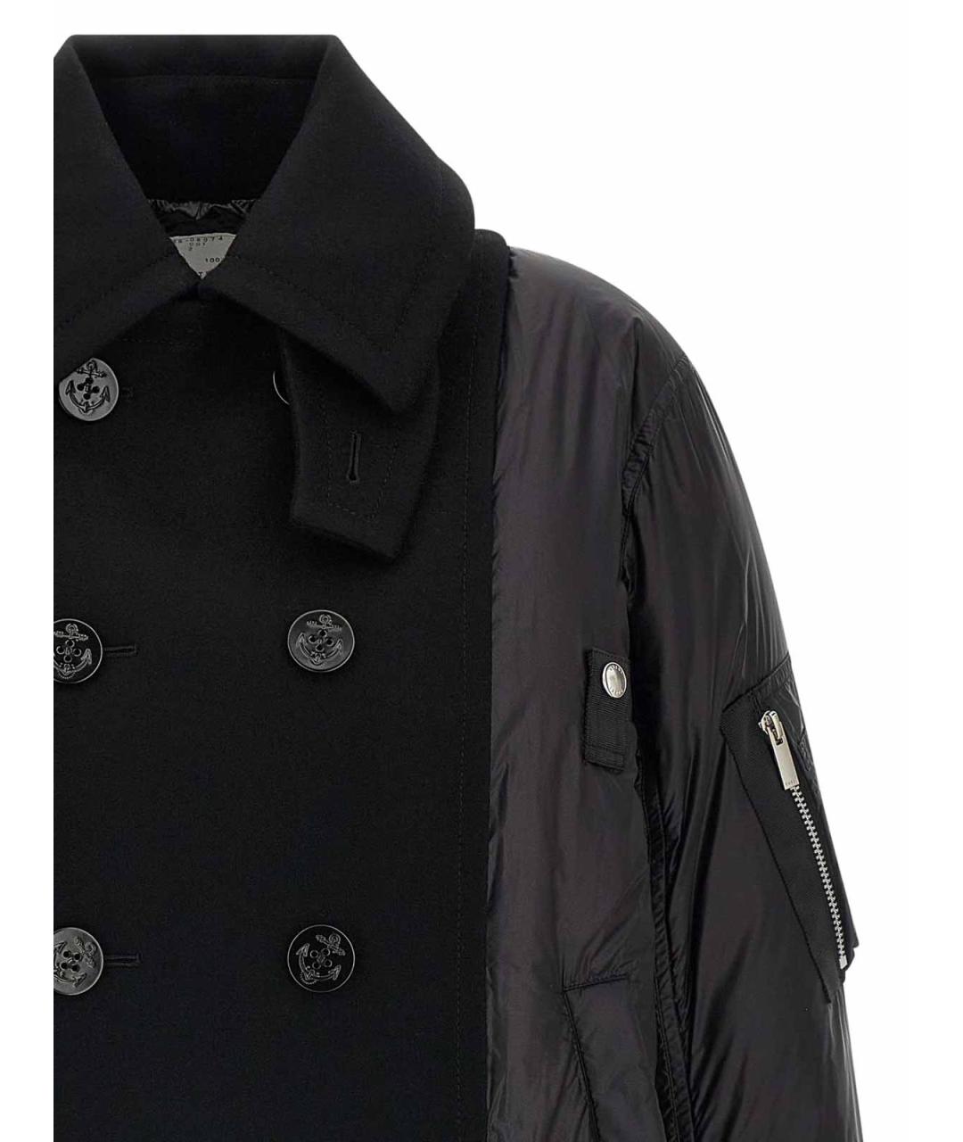 SACAI Черная шерстяная куртка, фото 2