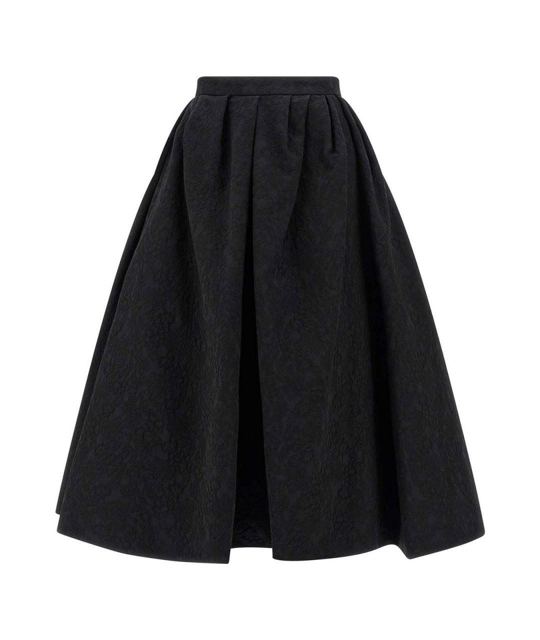 CAROLINA HERRERA Черная хлопковая юбка миди, фото 1