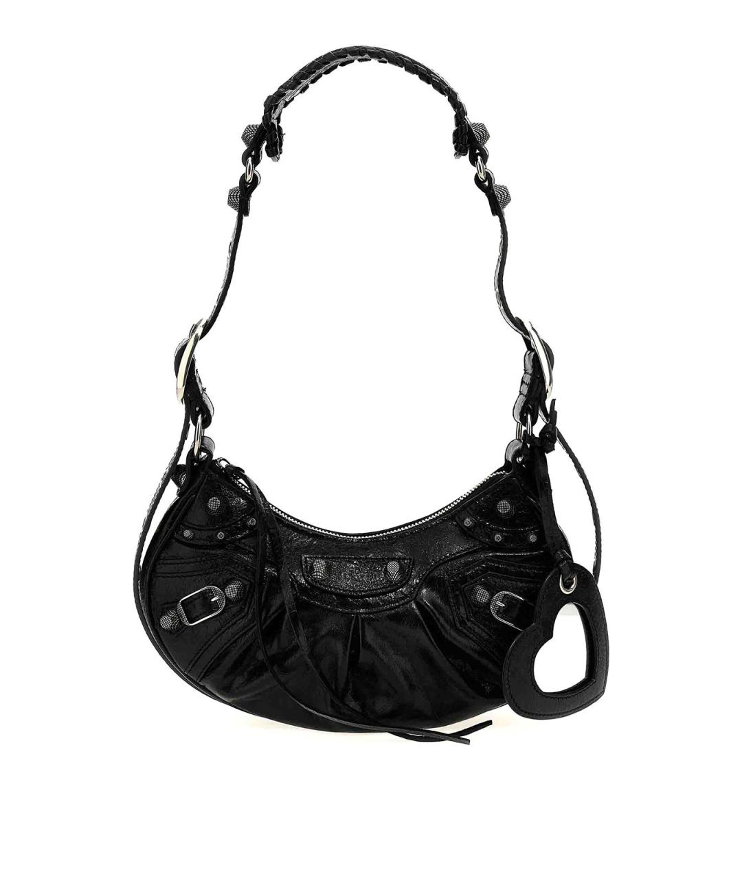 BALENCIAGA Черная сумка через плечо из лакированной кожи, фото 1
