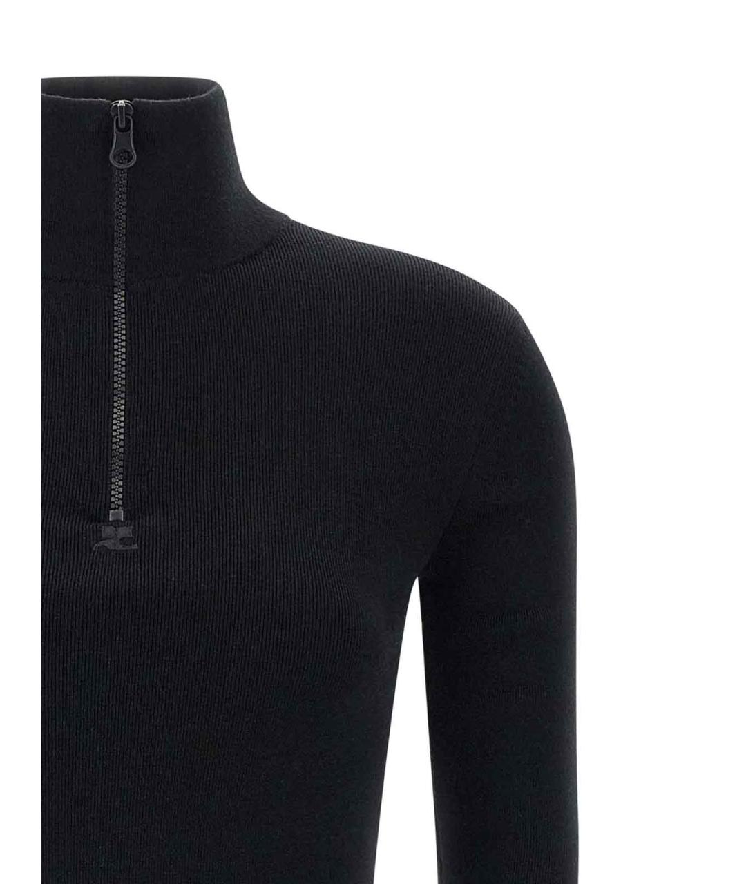 COURREGES Черное шерстяное повседневное платье, фото 3