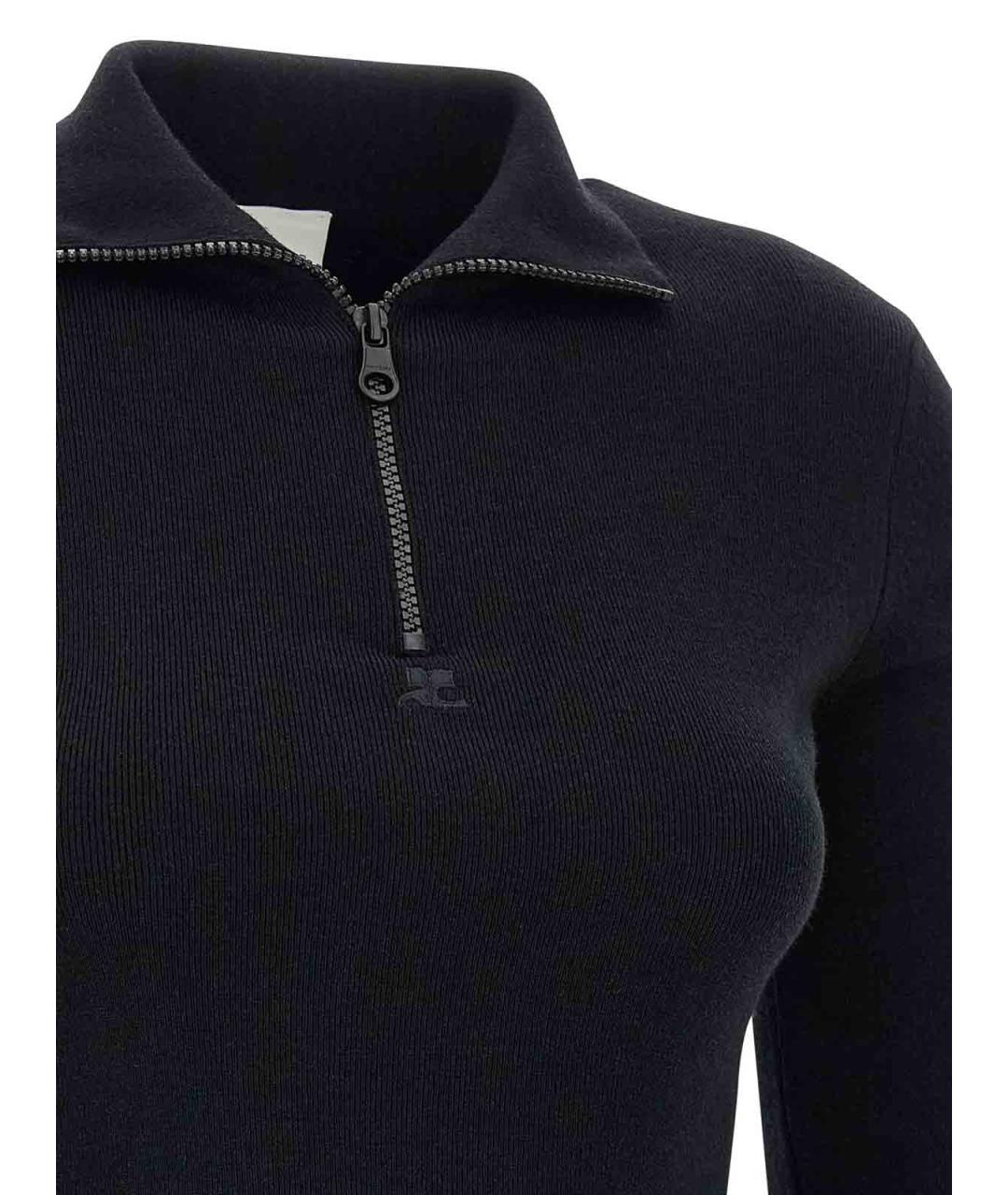 COURREGES Черное шерстяное повседневное платье, фото 4