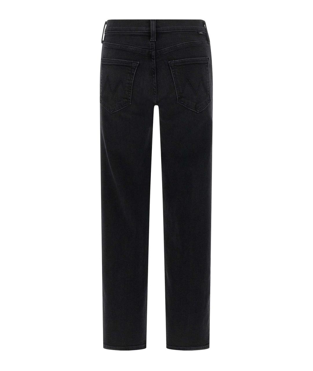 MOTHER Черные хлопковые прямые джинсы, фото 2