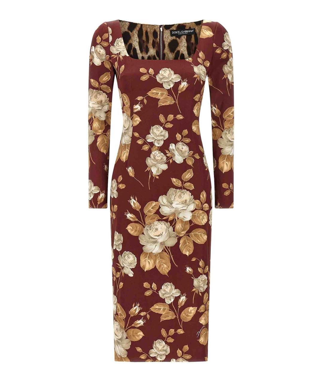 DOLCE&GABBANA Мульти шелковое повседневное платье, фото 1