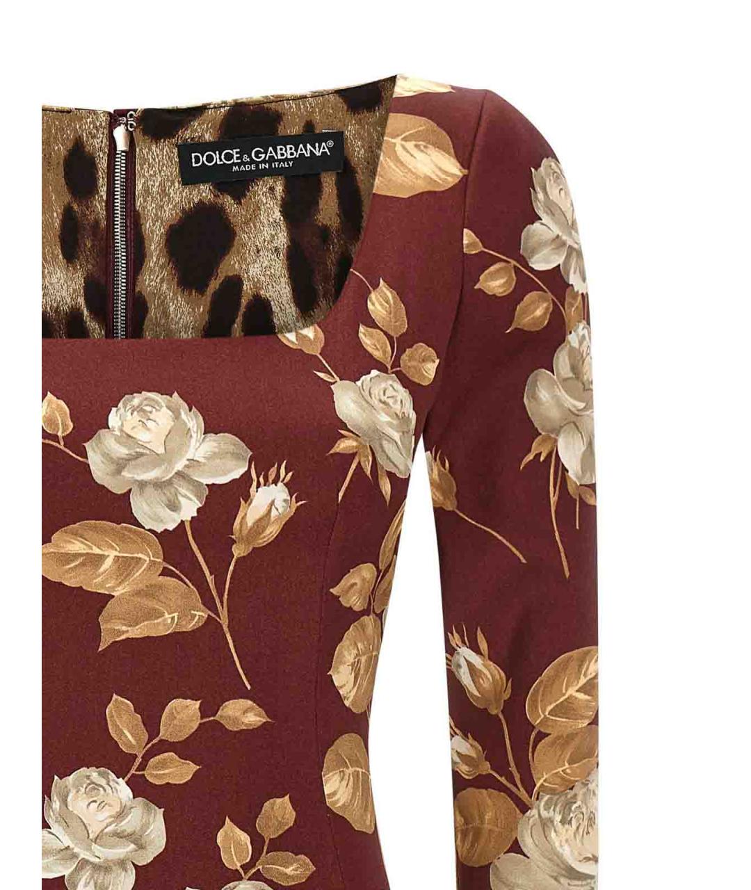 DOLCE&GABBANA Мульти шелковое повседневное платье, фото 3