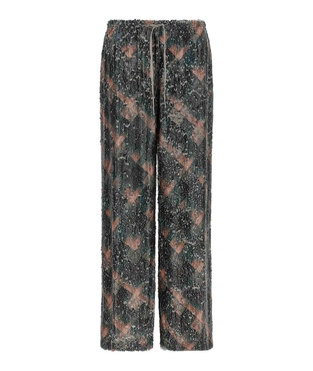 DRIES VAN NOTEN Мульти вискозные прямые брюки, фото 1
