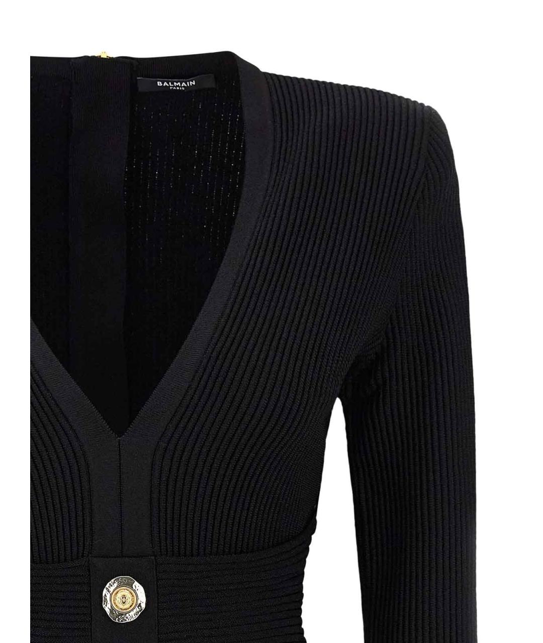 BALMAIN Черное вискозное повседневное платье, фото 3