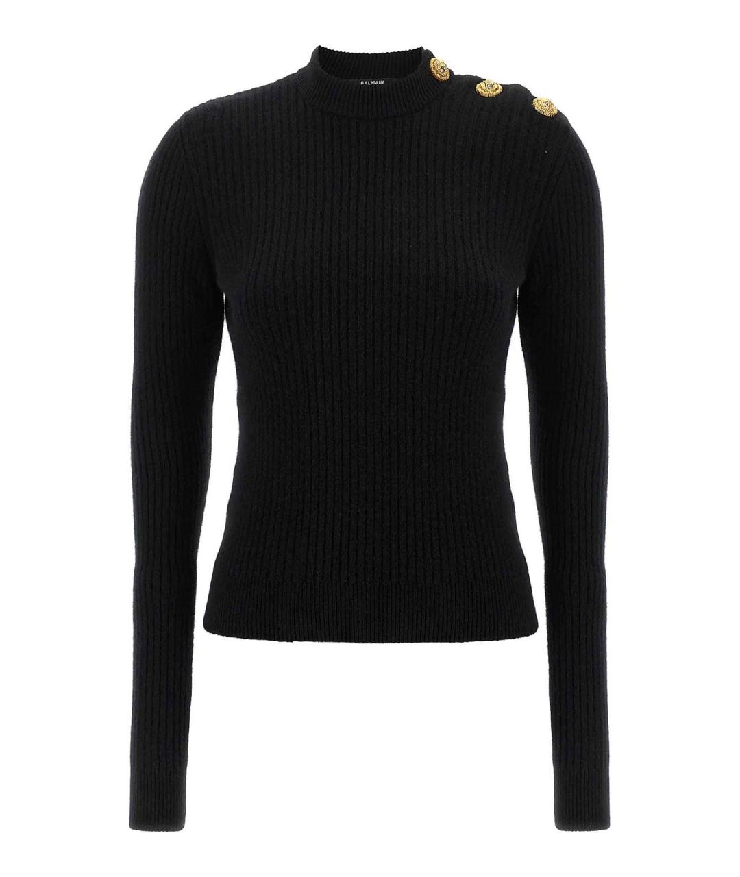 BALMAIN Черный шерстяной джемпер / свитер, фото 1