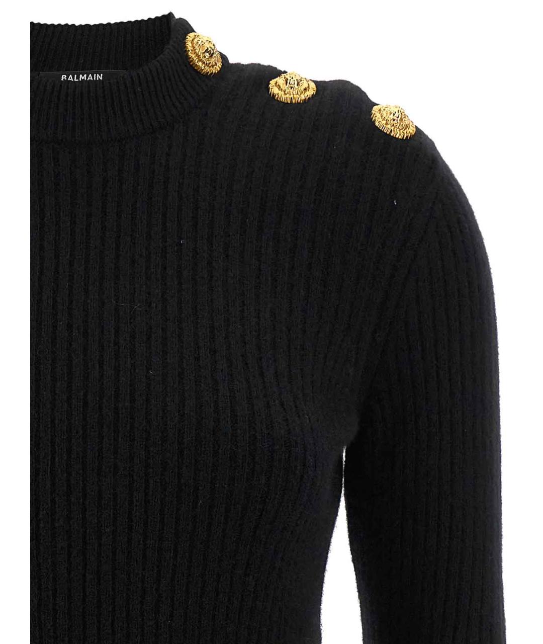 BALMAIN Черный шерстяной джемпер / свитер, фото 3