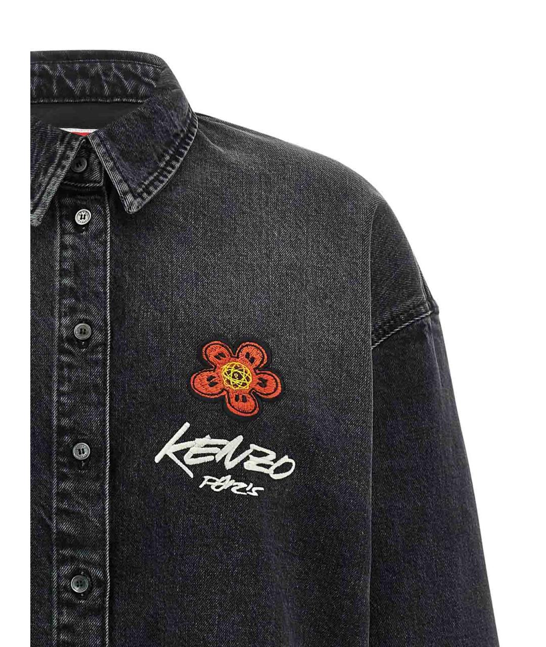 KENZO Черная хлопковая рубашка, фото 3