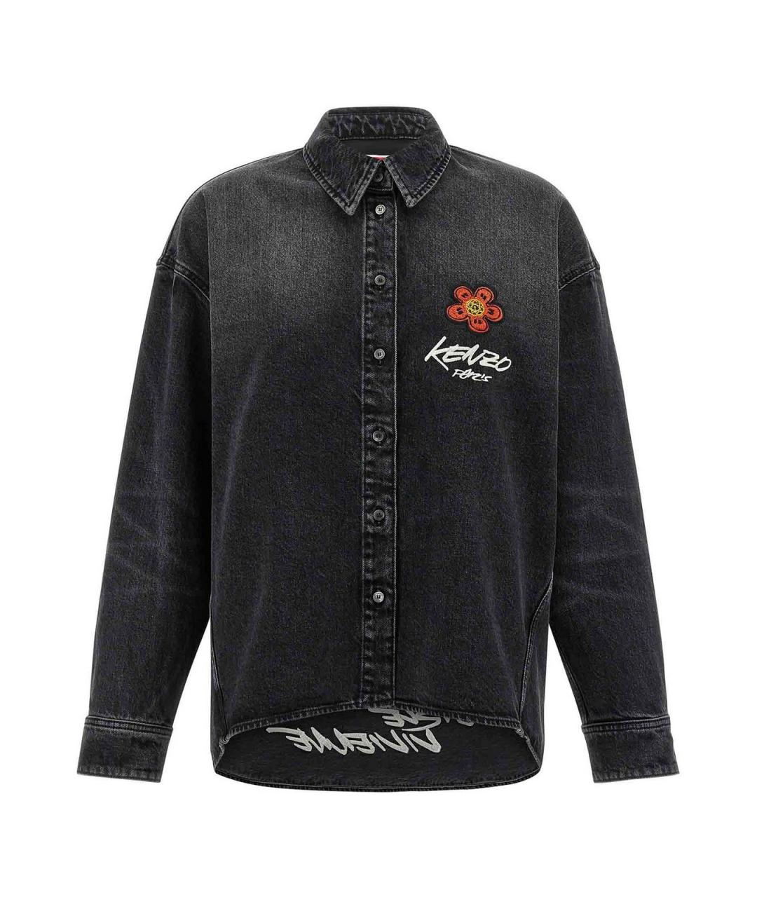 KENZO Черная хлопковая рубашка, фото 1