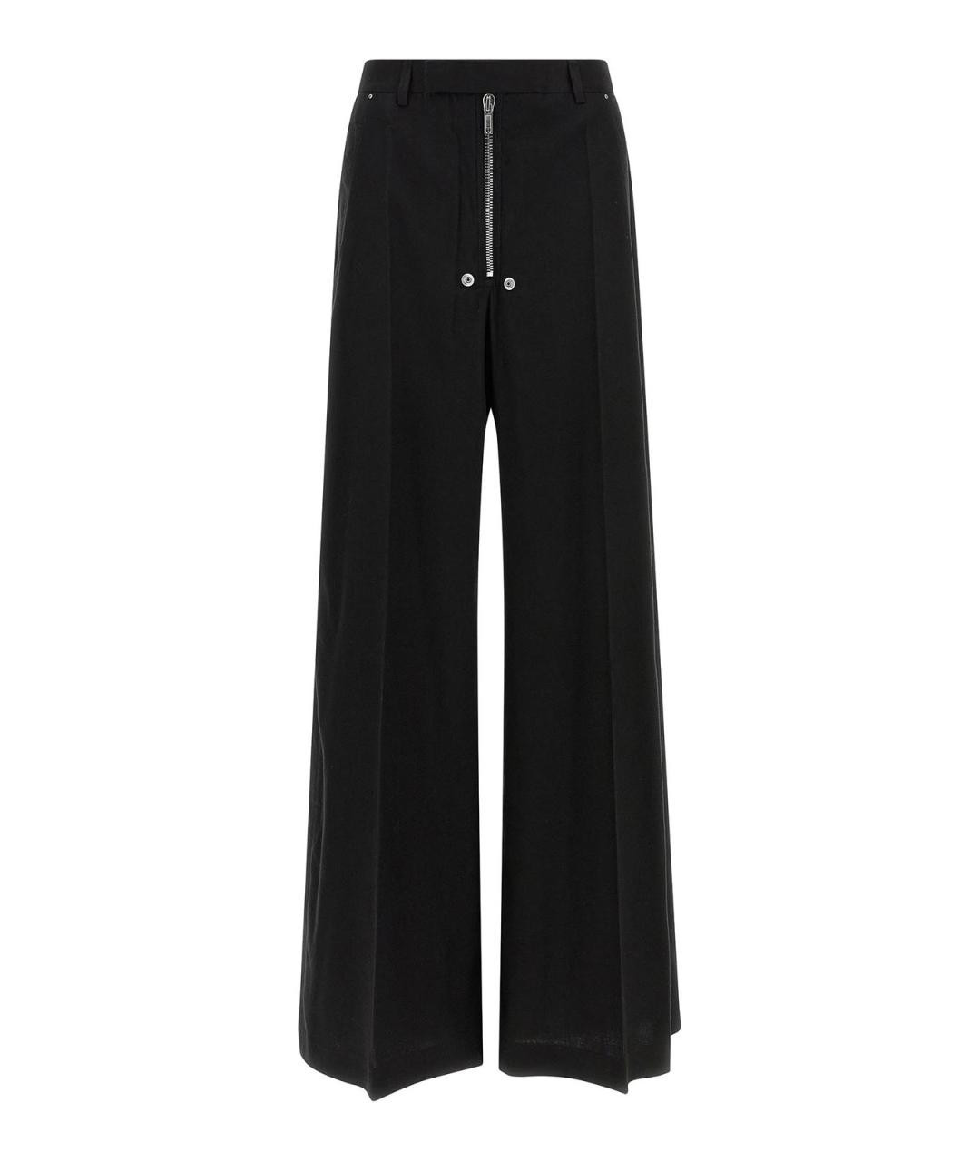 RICK OWENS Черные шерстяные прямые брюки, фото 1
