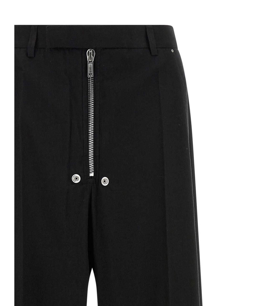 RICK OWENS Черные шерстяные прямые брюки, фото 3