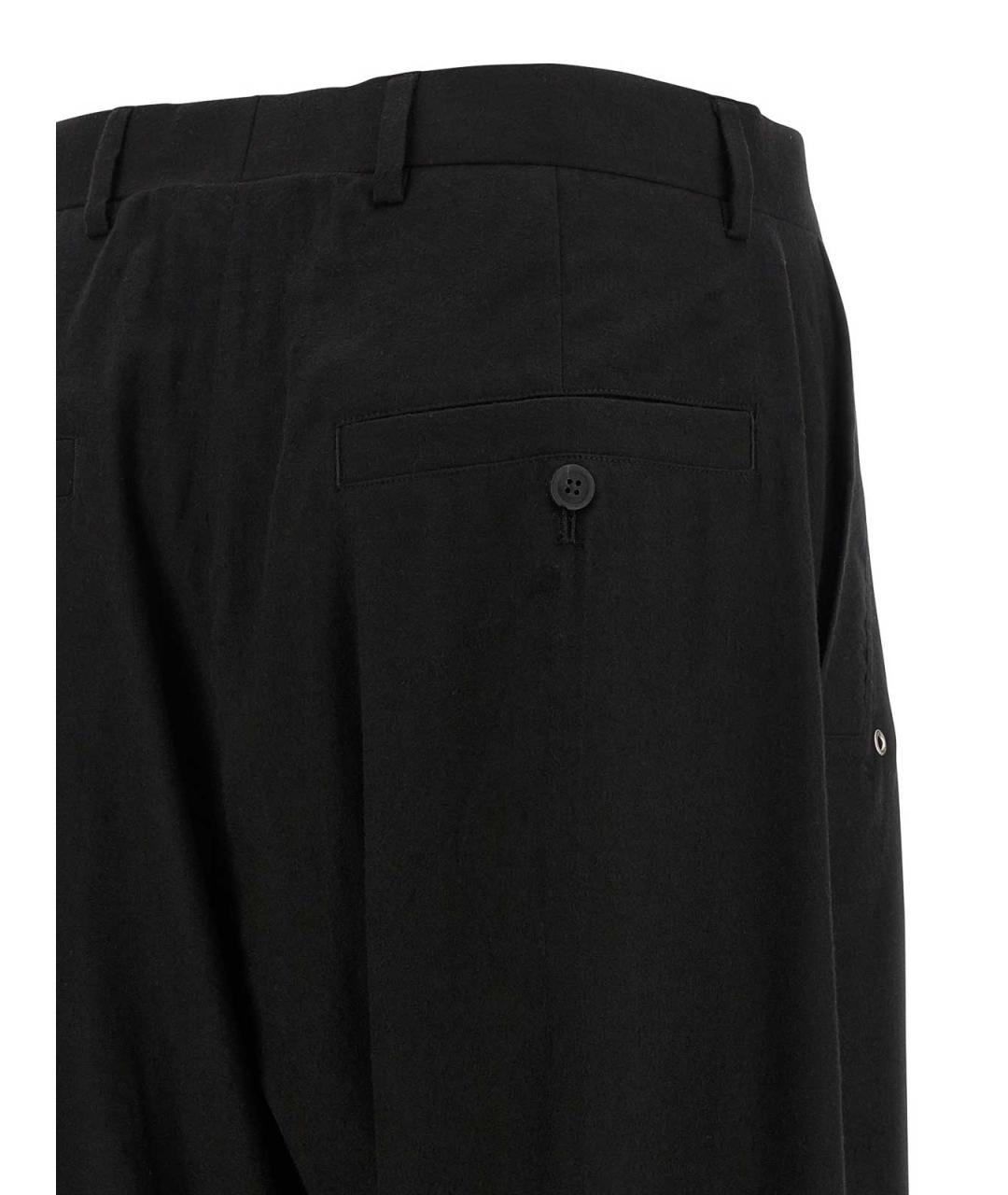 RICK OWENS Черные шерстяные прямые брюки, фото 4