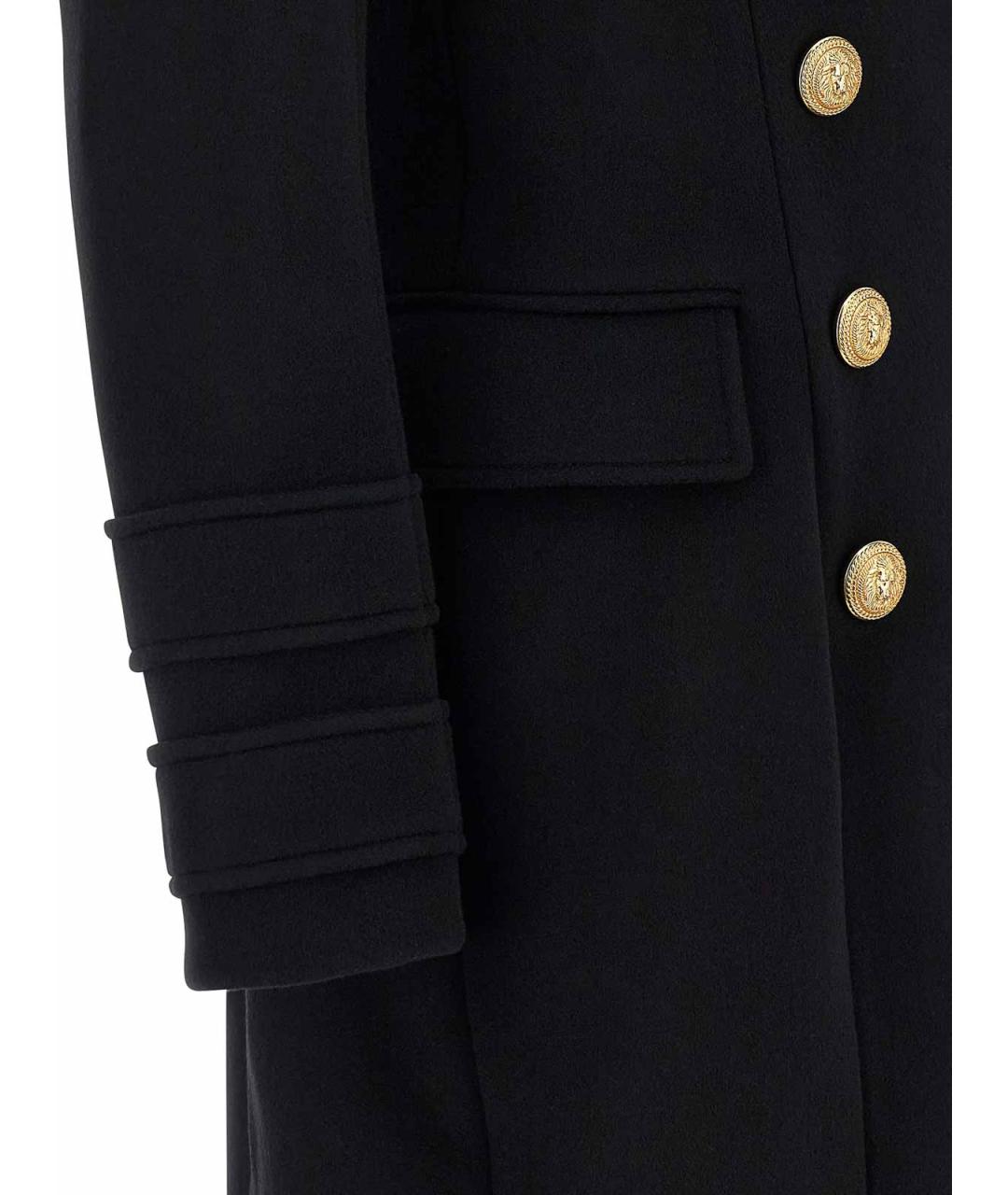 BALMAIN Черное шерстяное пальто, фото 4