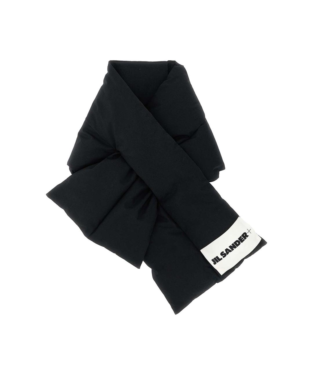 JIL SANDER Черный хлопковый шарф, фото 1