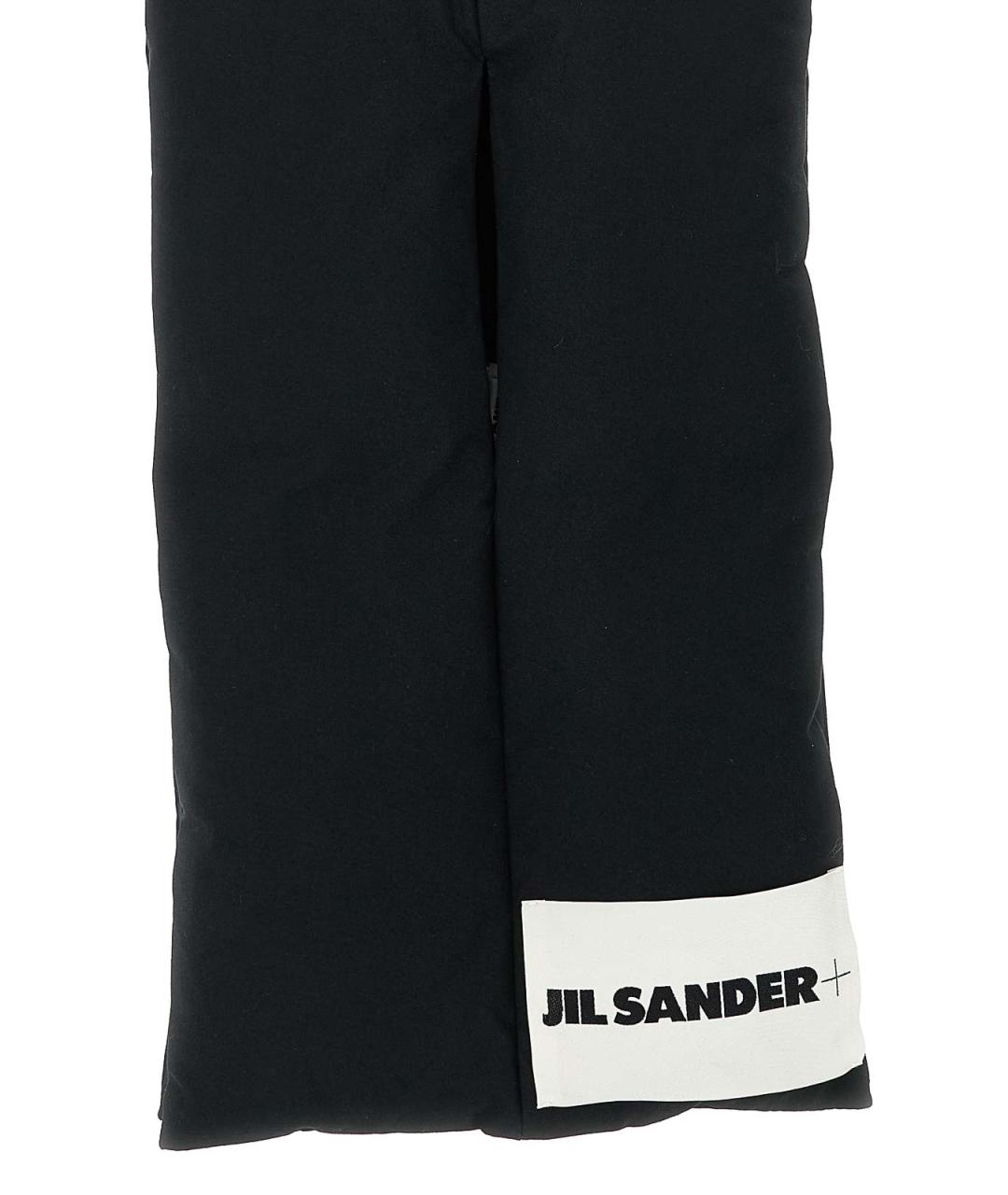 JIL SANDER Черный хлопковый шарф, фото 2