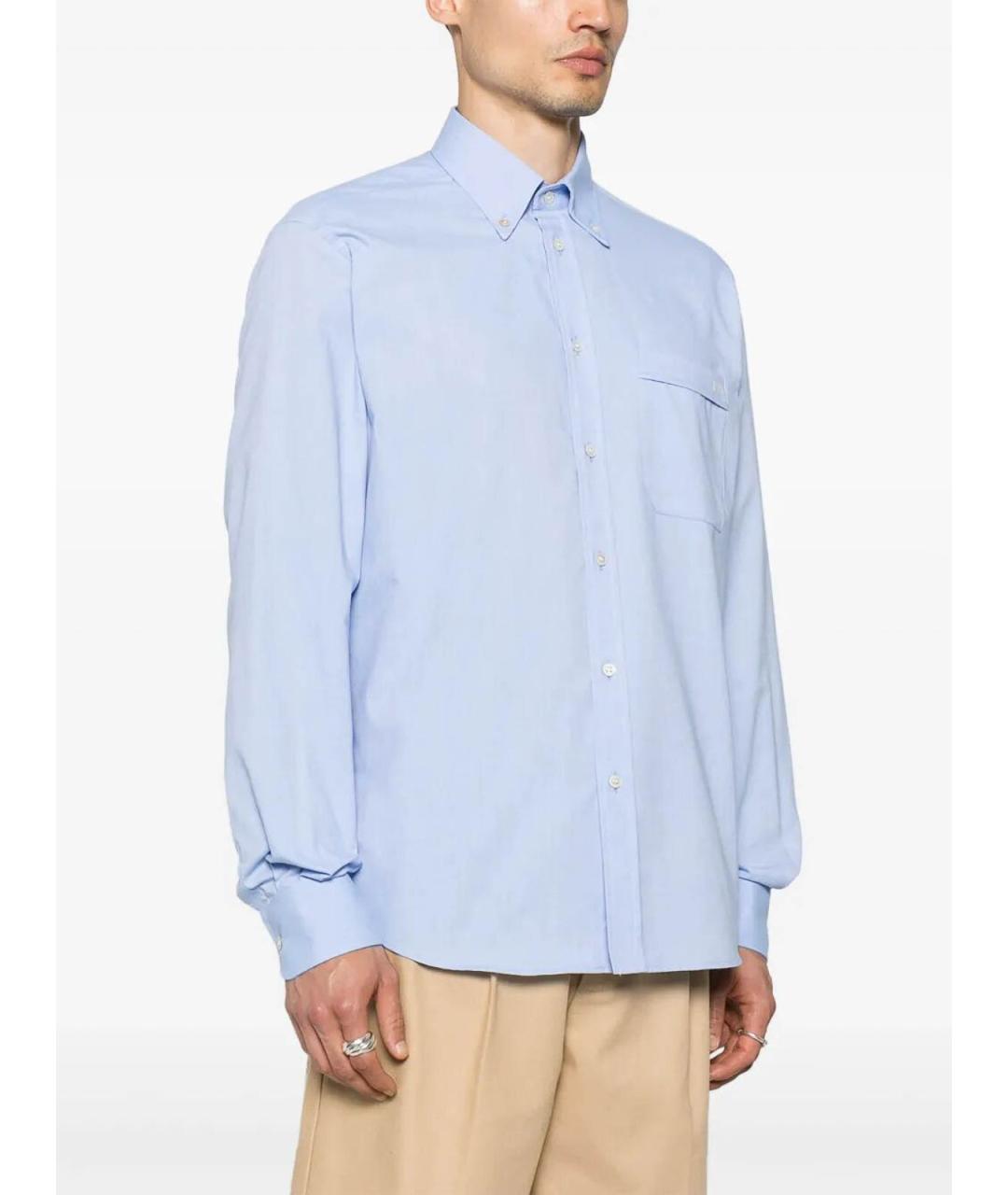 VALENTINO Голубая хлопковая классическая рубашка, фото 4