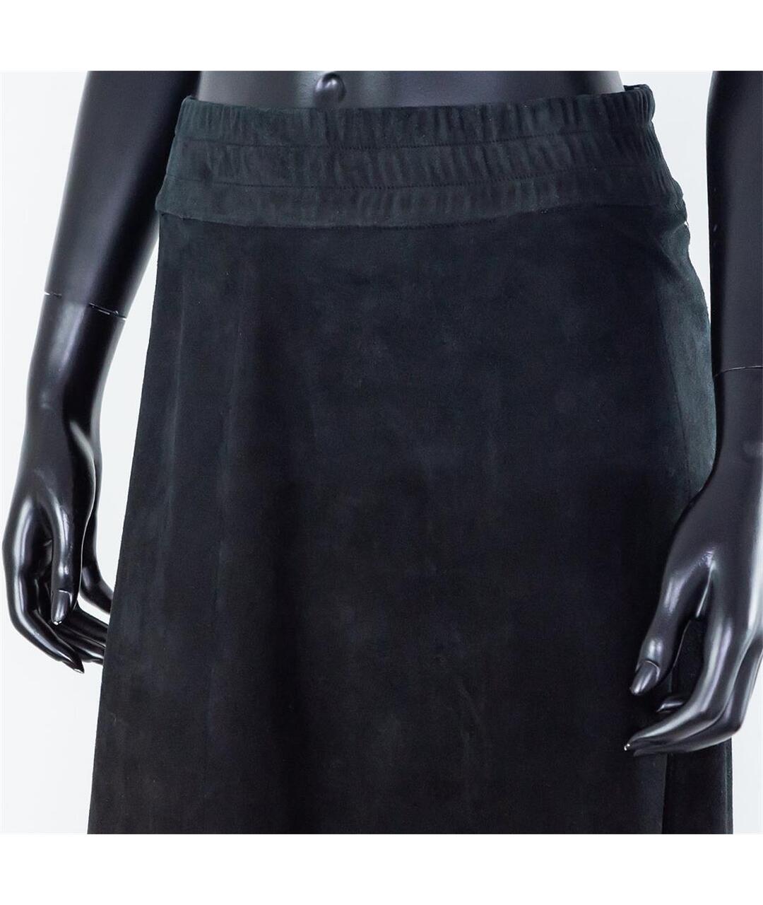 BALMAIN Черная замшевая юбка макси, фото 2