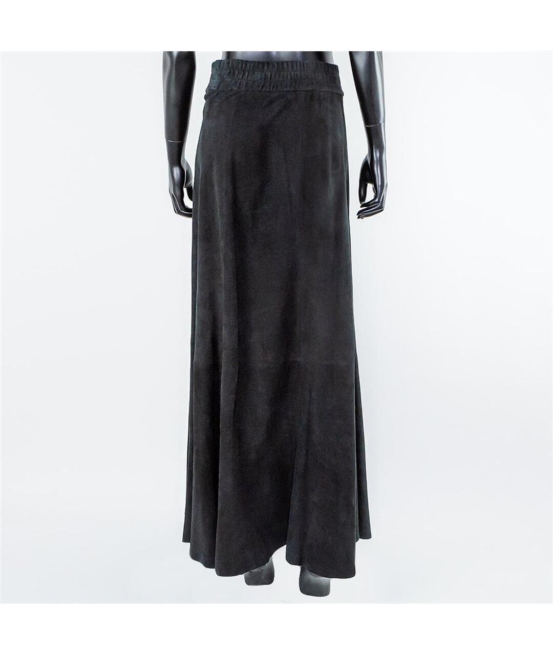 BALMAIN Черная замшевая юбка макси, фото 3