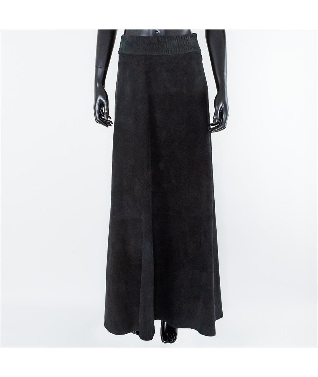 BALMAIN Черная замшевая юбка макси, фото 4