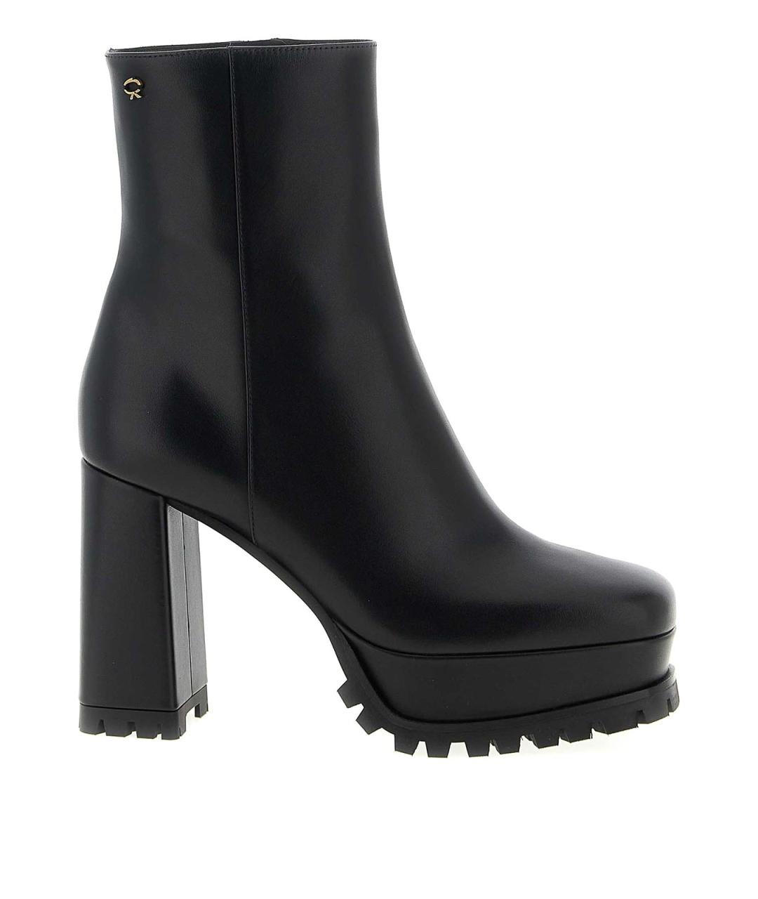 GIANVITO ROSSI Черные резиновые ботильоны, фото 1