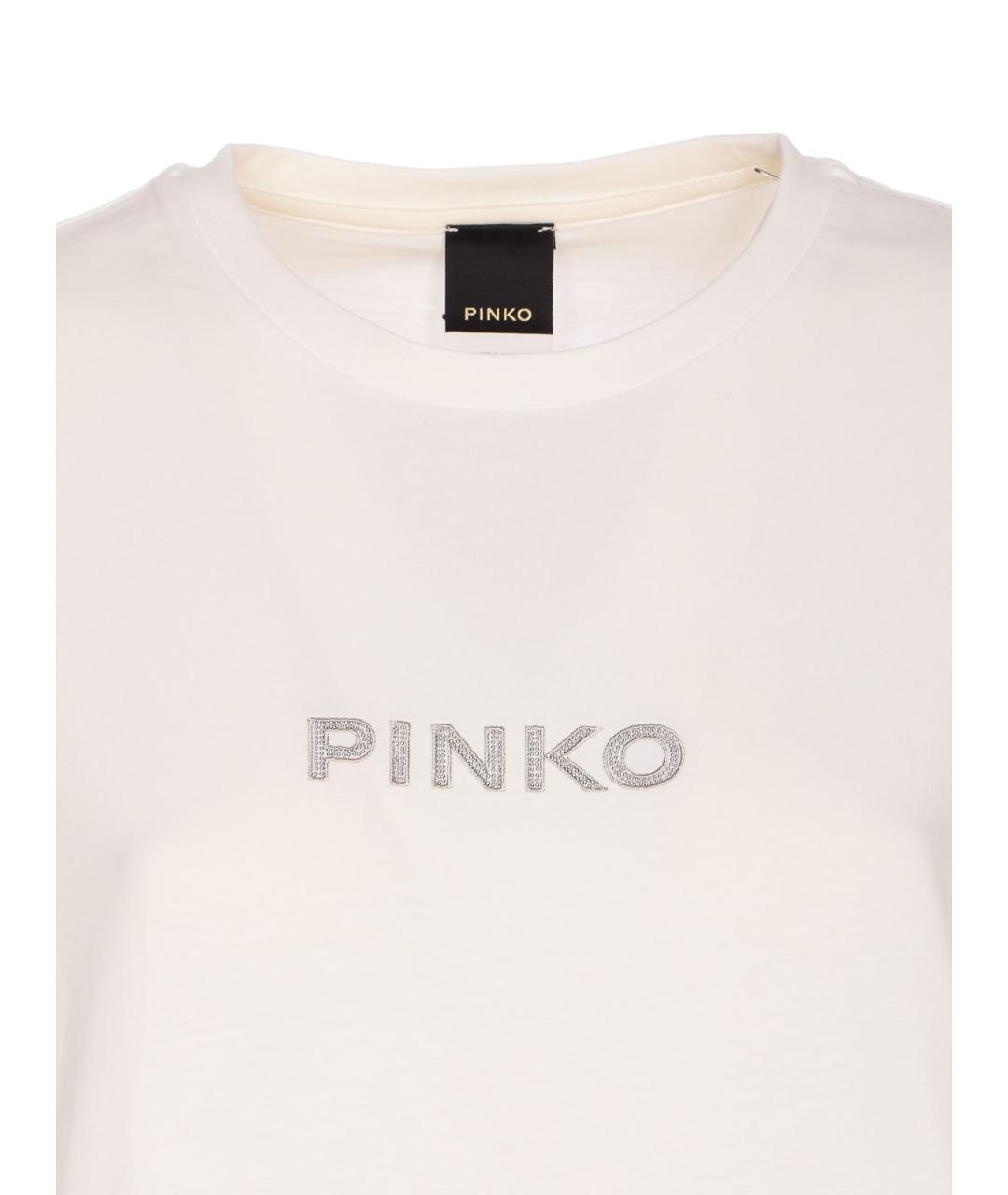 PINKO Белая хлопковая футболка, фото 4
