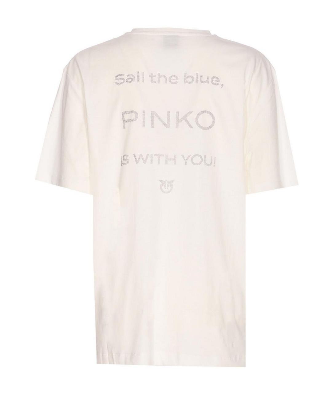 PINKO Белая хлопковая футболка, фото 2
