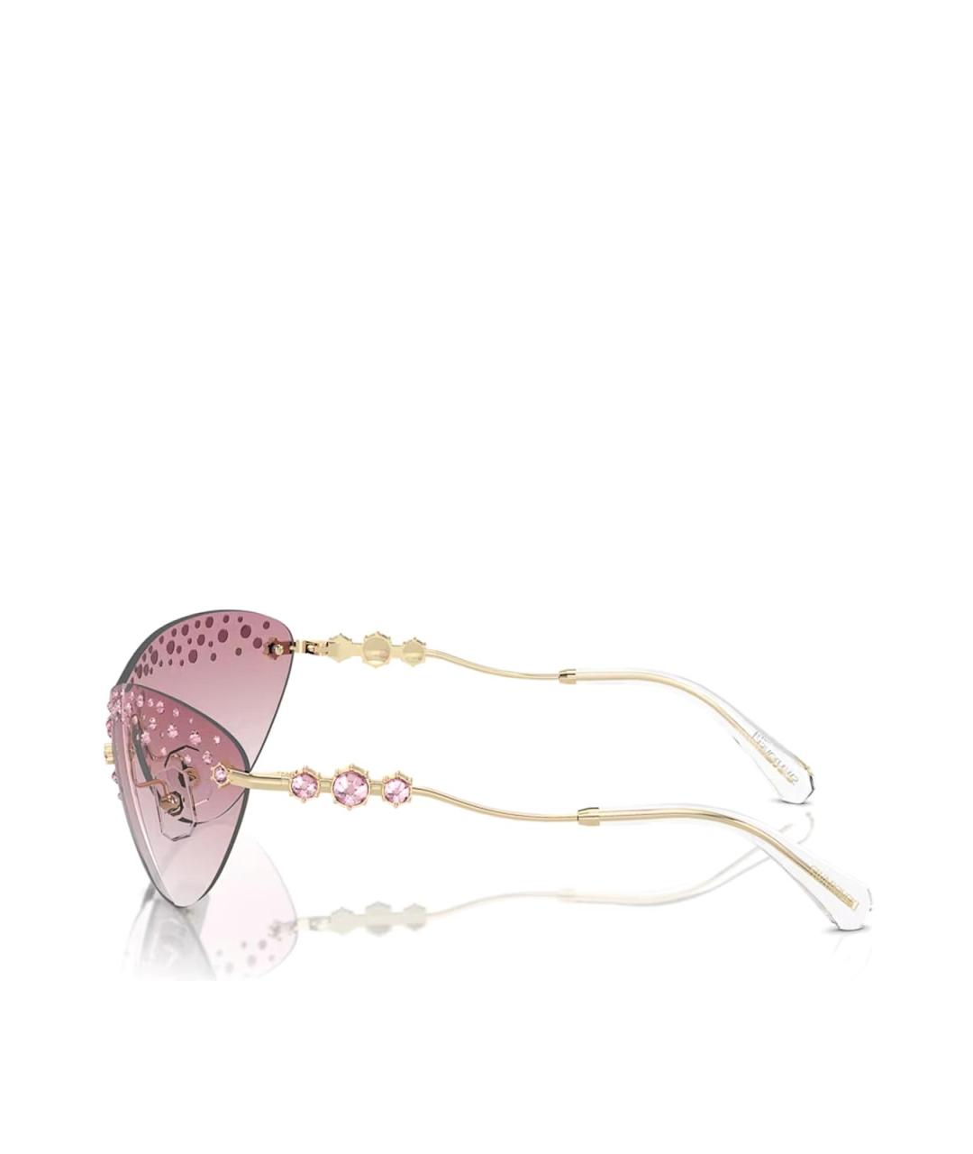 SWAROVSKI Розовые металлические солнцезащитные очки, фото 3