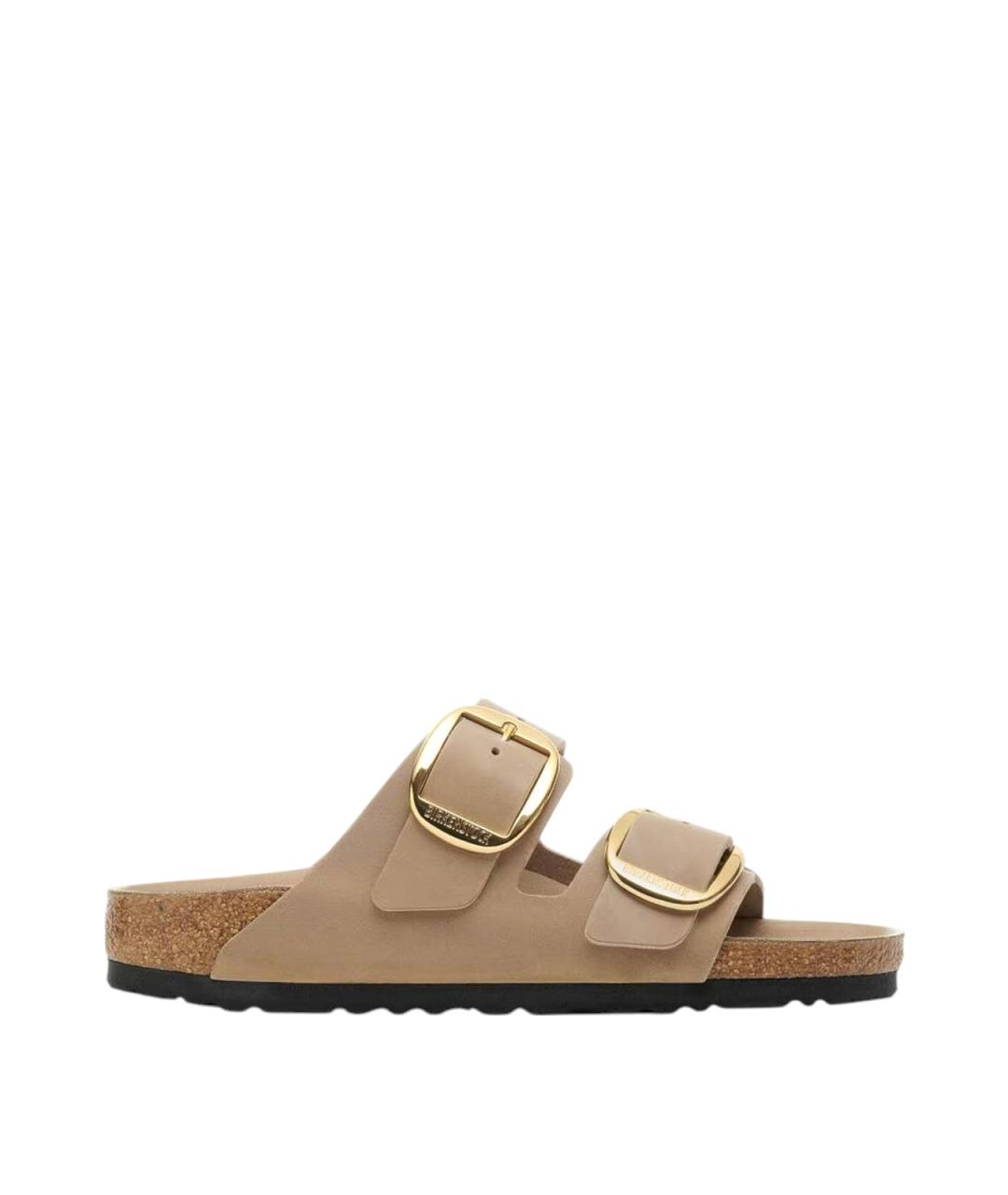 BIRKENSTOCK Коричневые кожаные сандалии, фото 1