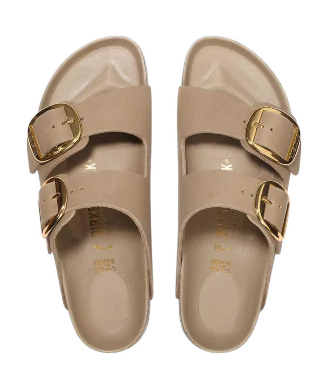 BIRKENSTOCK Коричневые кожаные сандалии, фото 4