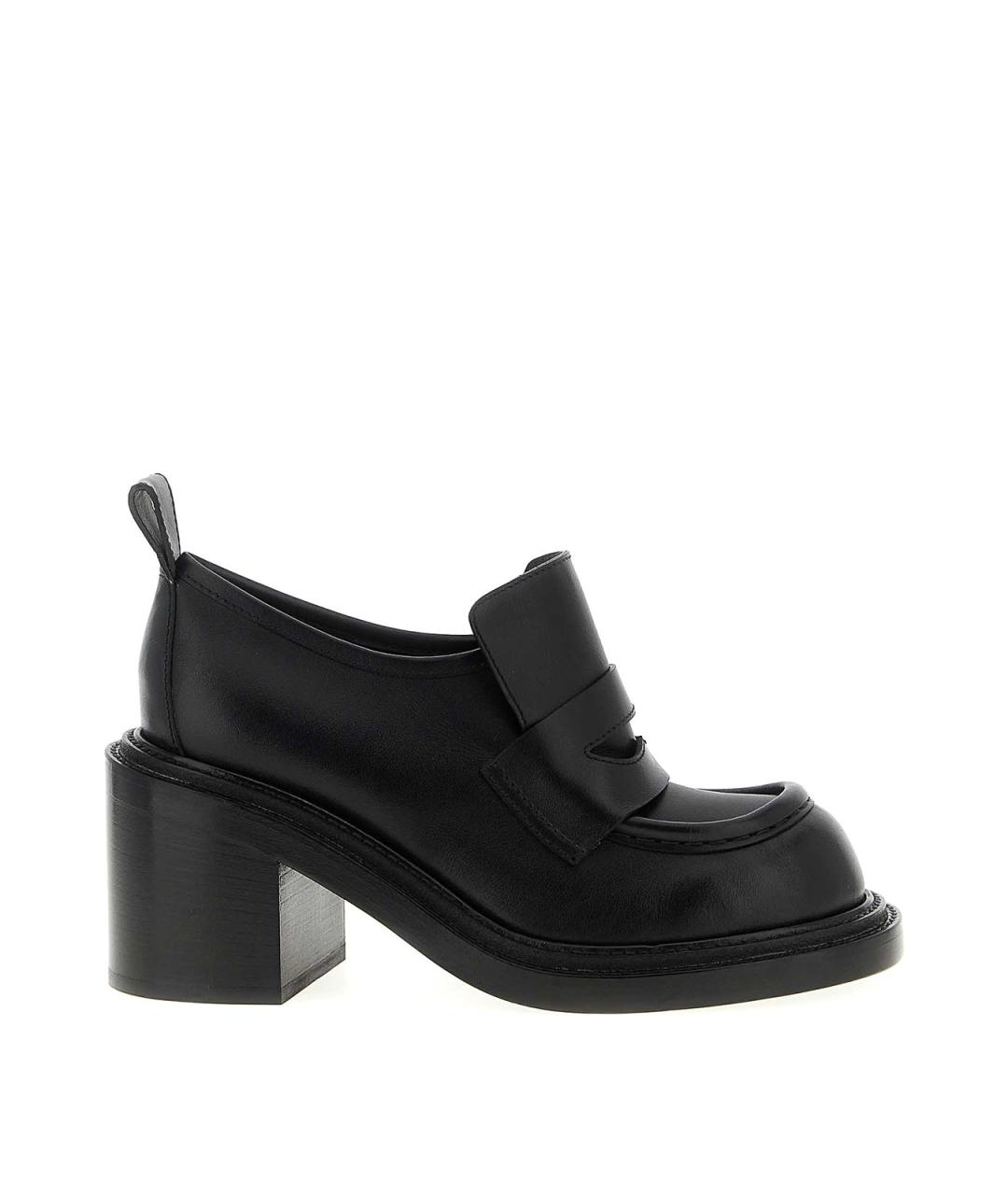 MOSCHINO Черные кожаные лоферы, фото 1